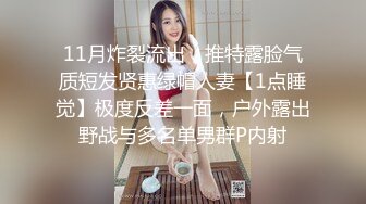 11月炸裂流出，推特露脸气质短发贤惠绿帽人妻【1点睡觉】极度反差一面，户外露出野战与多名单男群P内射