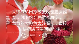 大神PUA网撩极度反差露脸骚女，线下约会居然是真空，毛茸茸的大鲍鱼太好看了，直接在快餐店卫生间搞一炮